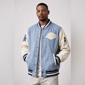 Pro standard Los Angeles lakers denim varsity jacket